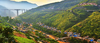 昭通市-鲁甸县-江底镇-牛栏江大峡谷（江底四桥）风景区